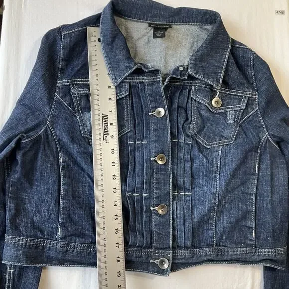 Lane Bryant Women Jacket 18 Blue Denim Jacket Western Button Long Sleeve Inner - Picture 6 of 8